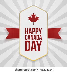 Happy Canada Day greeting Badge
