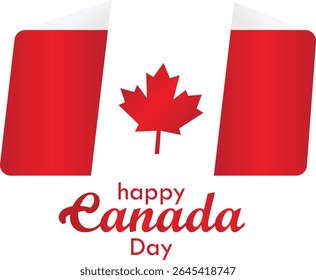 Happy canada day greeting banner, template. National day card. Canada flag in creative paper cut modren design for holiday card design. Vector illustration, original design vector illustration..