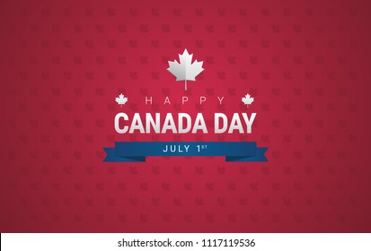 Happy Canada Day greeting card background vector illustration