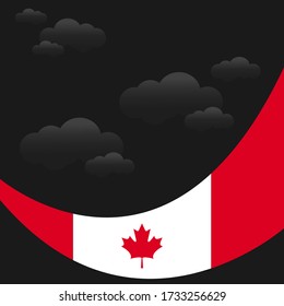 Happy Canada Day greeting card - Canada flag, maple leaf, 151 years Canada Independence day celebration - vector illustration