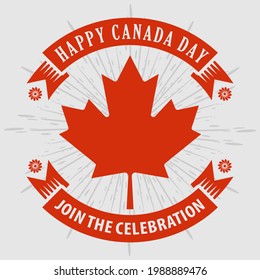 Happy Canada Day greeting card, poster or banner design concept. Vector illustration