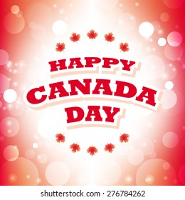 Happy Canada day greeting card abstract flag background vector illustration