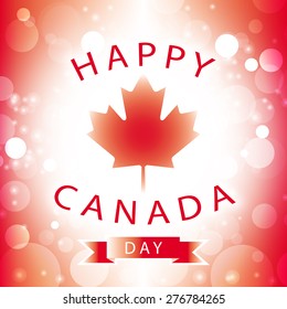 Happy Canada day greeting card abstract flag background vector illustration