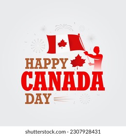 Happy Canada Day greetings card. Canada maple leaf, vector illustration