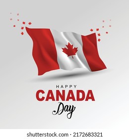 happy Canada day greetings. vector illustration design.