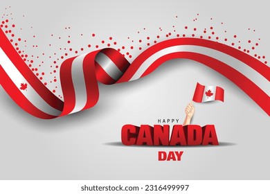 happy Canada day greetings. vector illustration design.