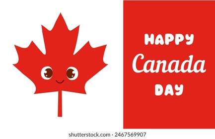 Happy Canada Day greetings vector illustration. Happy Independence day banner and print designs. Creative concepts for social media.