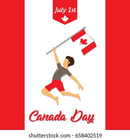 Happy Canada Day greetings vector illustration. Happy Independence day banner and print designs. Creative concepts for social media. 