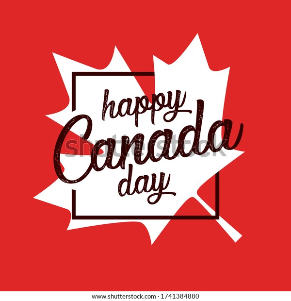 Happy Canada Day Greetings Vector Illustration Stock Vector Royalty Free 1741384880 Shutterstock 