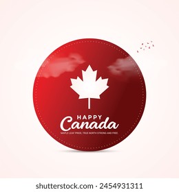 Happy Canada day. Canada independence day creative ads 1 July. vector 3d illustration