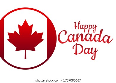 Happy Canada Day. July 1. Holiday concept. Template for background, banner, card, poster with text inscription. Vector EPS10 illustration