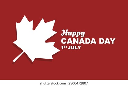 Happy canada day july 1st, design of a canada day greeting card or banner, illustration with maple leaf
