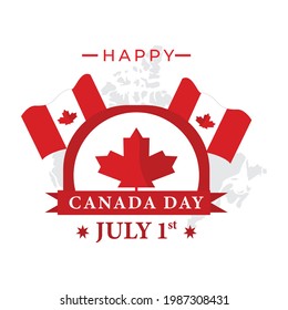 Happy Canada Day juli mit Kartenhintergrund