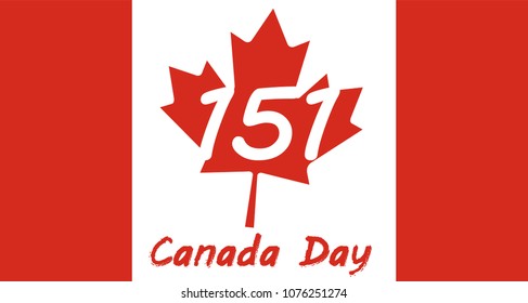 Happy Canada Day with maple leaf. Canada 151. Poster