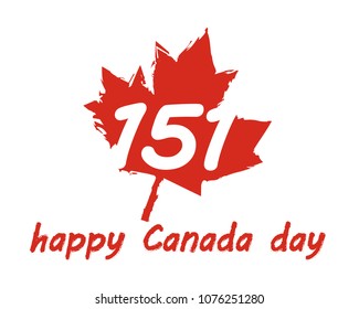 Happy Canada Day with maple leaf. Canada 151. Poster