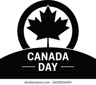 Happy canada day maple leaf silhouette vector. maple leaf premium vectors