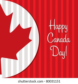 Happy Canada Day maple leaf card in vector format.