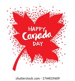 Happy Canada Day Maple Leaves.