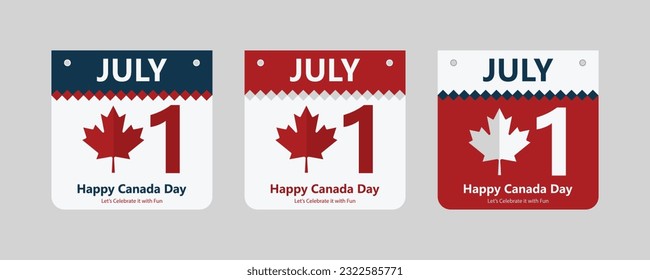 Happy Canada Day, modern sign, Social Media Post, Banner, Calander, 1st July, Independence Day, Maple Leaf, Candian, Greetings, isolated vector, illustartion, design concept. Digital Art.