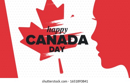 Happy Canada Day. National holiday, celebrated annual in July 1. Canadian flag. Maple leaf. Patriotic symbol and elements. Poster, card, banner and background. Vector illustration