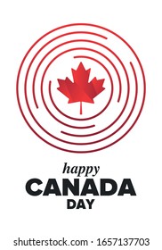 Happy Canada Day. National holiday, celebrated annual in July 1. Canadian flag. Maple leaf. Patriotic symbol and elements. Poster, card, banner and background. Vector illustration