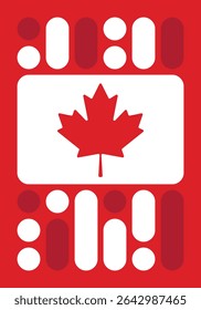 Happy Canada Day. National holiday, celebrated annual in July 1. Canadian flag. Maple leaf. Patriotic symbol and elements. Poster, card, banner and background. Vector illustration