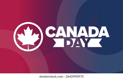 Happy Canada Day. National holiday, celebrated annual in July 1. Canadian flag. Maple leaf. Patriotic symbol and elements. Poster, card, banner and background. Vector illustration