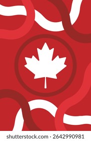 Happy Canada Day. National holiday, celebrated annual in July 1. Canadian flag. Maple leaf. Patriotic symbol and elements. Poster, card, banner and background. Vector illustration