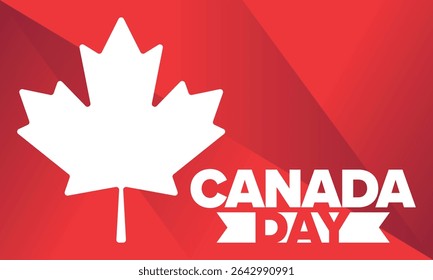 Happy Canada Day. National holiday, celebrated annual in July 1. Canadian flag. Maple leaf. Patriotic symbol and elements. Poster, card, banner and background. Vector illustration