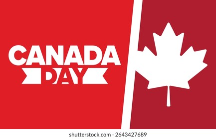 Happy Canada Day. National holiday, celebrated annual in July 1. Canadian flag. Maple leaf. Patriotic symbol and elements. Poster, card, banner and background. Vector illustration