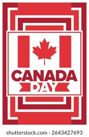 Happy Canada Day. National holiday, celebrated annual in July 1. Canadian flag. Maple leaf. Patriotic symbol and elements. Poster, card, banner and background. Vector illustration