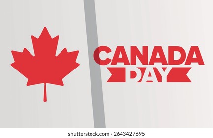 Happy Canada Day. National holiday, celebrated annual in July 1. Canadian flag. Maple leaf. Patriotic symbol and elements. Poster, card, banner and background. Vector illustration