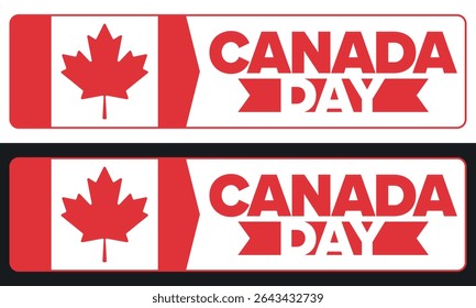Happy Canada Day. National holiday, celebrated annual in July 1. Canadian flag. Maple leaf. Patriotic symbol and elements. Poster, card, banner and background. Vector illustration