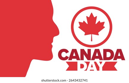 Happy Canada Day. National holiday, celebrated annual in July 1. Canadian flag. Maple leaf. Patriotic symbol and elements. Poster, card, banner and background. Vector illustration