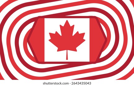 Happy Canada Day. National holiday, celebrated annual in July 1. Canadian flag. Maple leaf. Patriotic symbol and elements. Poster, card, banner and background. Vector illustration
