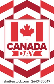 Happy Canada Day. National holiday, celebrated annual in July 1. Canadian flag. Maple leaf. Patriotic symbol and elements. Poster, card, banner and background. Vector illustration