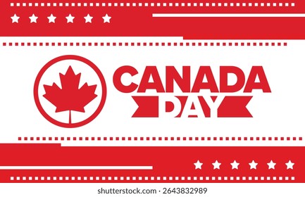 Happy Canada Day. National holiday, celebrated annual in July 1. Canadian flag. Maple leaf. Patriotic symbol and elements. Poster, card, banner and background. Vector illustration