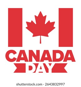 Happy Canada Day. National holiday, celebrated annual in July 1. Canadian flag. Maple leaf. Patriotic symbol and elements. Poster, card, banner and background. Vector illustration