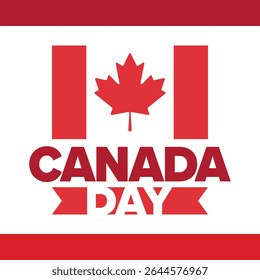 Happy Canada Day. National holiday, celebrated annual in July 1. Canadian flag. Maple leaf. Patriotic symbol and elements. Poster, card, banner and background. Vector illustration