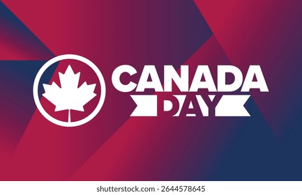 Happy Canada Day. National holiday, celebrated annual in July 1. Canadian flag. Maple leaf. Patriotic symbol and elements. Poster, card, banner and background. Vector illustration