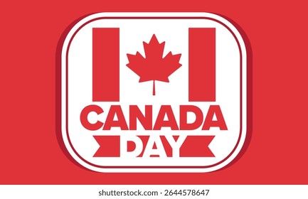 Happy Canada Day. National holiday, celebrated annual in July 1. Canadian flag. Maple leaf. Patriotic symbol and elements. Poster, card, banner and background. Vector illustration