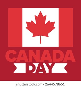 Happy Canada Day. National holiday, celebrated annual in July 1. Canadian flag. Maple leaf. Patriotic symbol and elements. Poster, card, banner and background. Vector illustration
