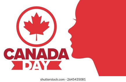 Happy Canada Day. National holiday, celebrated annual in July 1. Canadian flag. Maple leaf. Patriotic symbol and elements. Poster, card, banner and background. Vector illustration