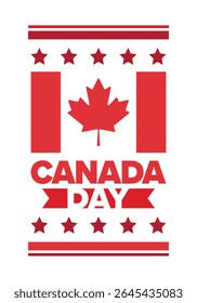Happy Canada Day. National holiday, celebrated annual in July 1. Canadian flag. Maple leaf. Patriotic symbol and elements. Poster, card, banner and background. Vector illustration