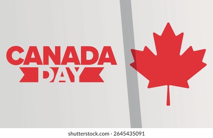 Happy Canada Day. National holiday, celebrated annual in July 1. Canadian flag. Maple leaf. Patriotic symbol and elements. Poster, card, banner and background. Vector illustration