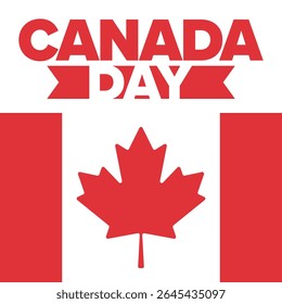 Happy Canada Day. National holiday, celebrated annual in July 1. Canadian flag. Maple leaf. Patriotic symbol and elements. Poster, card, banner and background. Vector illustration