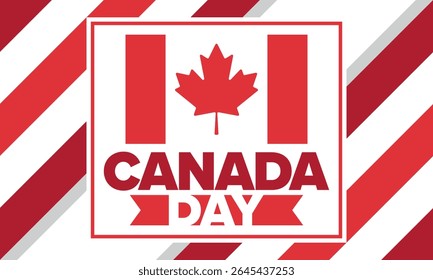 Happy Canada Day. National holiday, celebrated annual in July 1. Canadian flag. Maple leaf. Patriotic symbol and elements. Poster, card, banner and background. Vector illustration