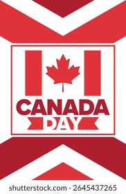 Happy Canada Day. National holiday, celebrated annual in July 1. Canadian flag. Maple leaf. Patriotic symbol and elements. Poster, card, banner and background. Vector illustration