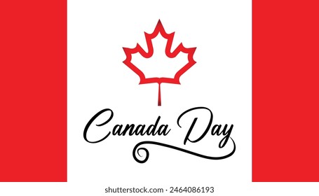 Happy Canada Day observed every year in July. Template for background, banner, card, poster with text inscription.