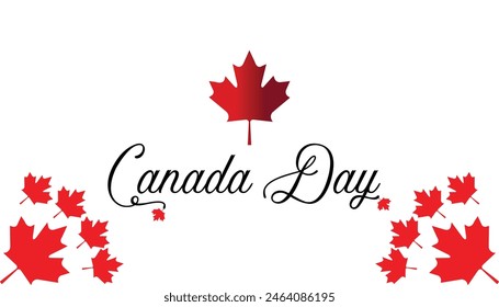 Happy Canada Day observed every year in July. Template for background, banner, card, poster with text inscription.